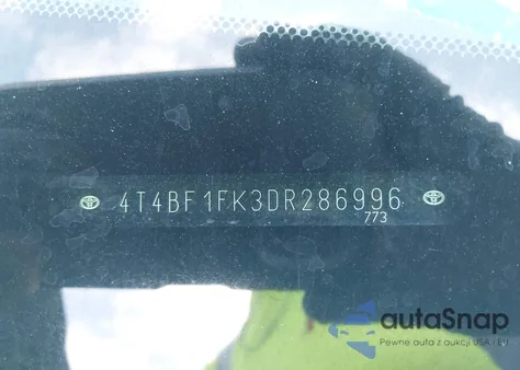 2013 Toyota Camry Le z USA, uszkodzony, nr VIN 4T4BF1FK3DR286996